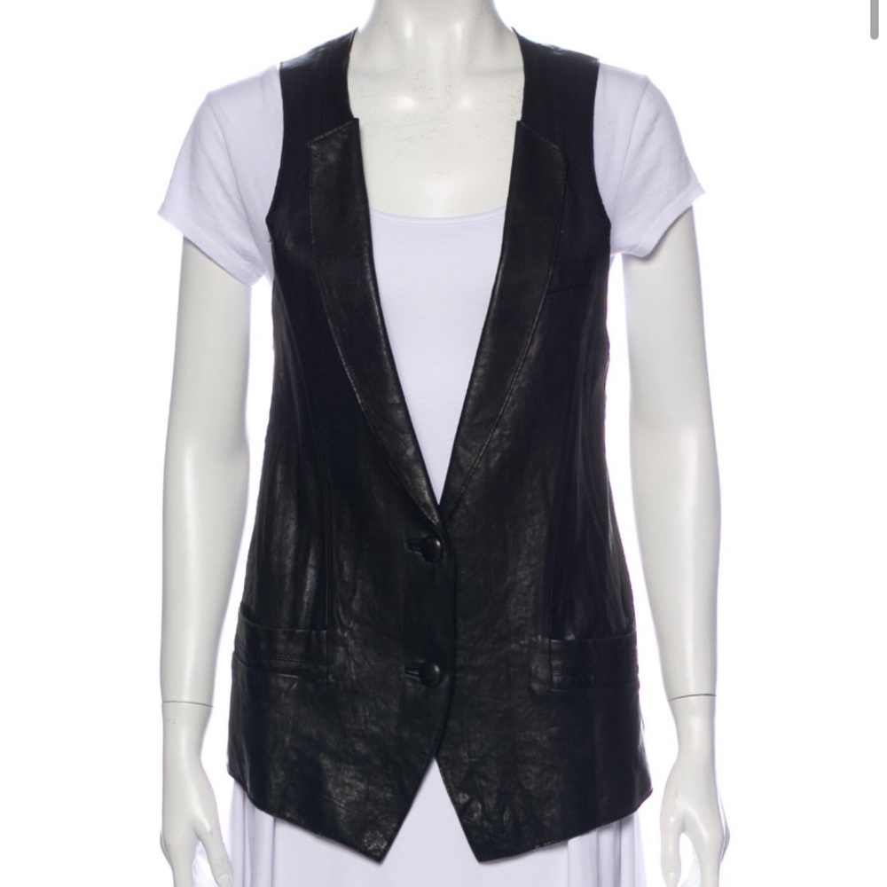 Maje leather vest
